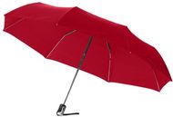 21,5" Alex-sateenvarjo, taitettava, automaattinen, punainen liikelahja logopainatuksella